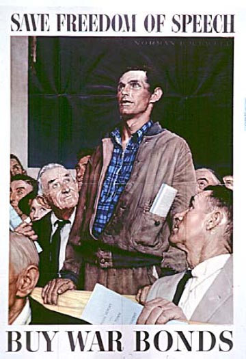 Norman Rockwell, Save Freedom of Speech Poster from National Archive