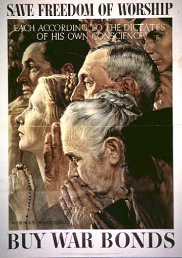 Freedom to Worship by Norman Rockwell